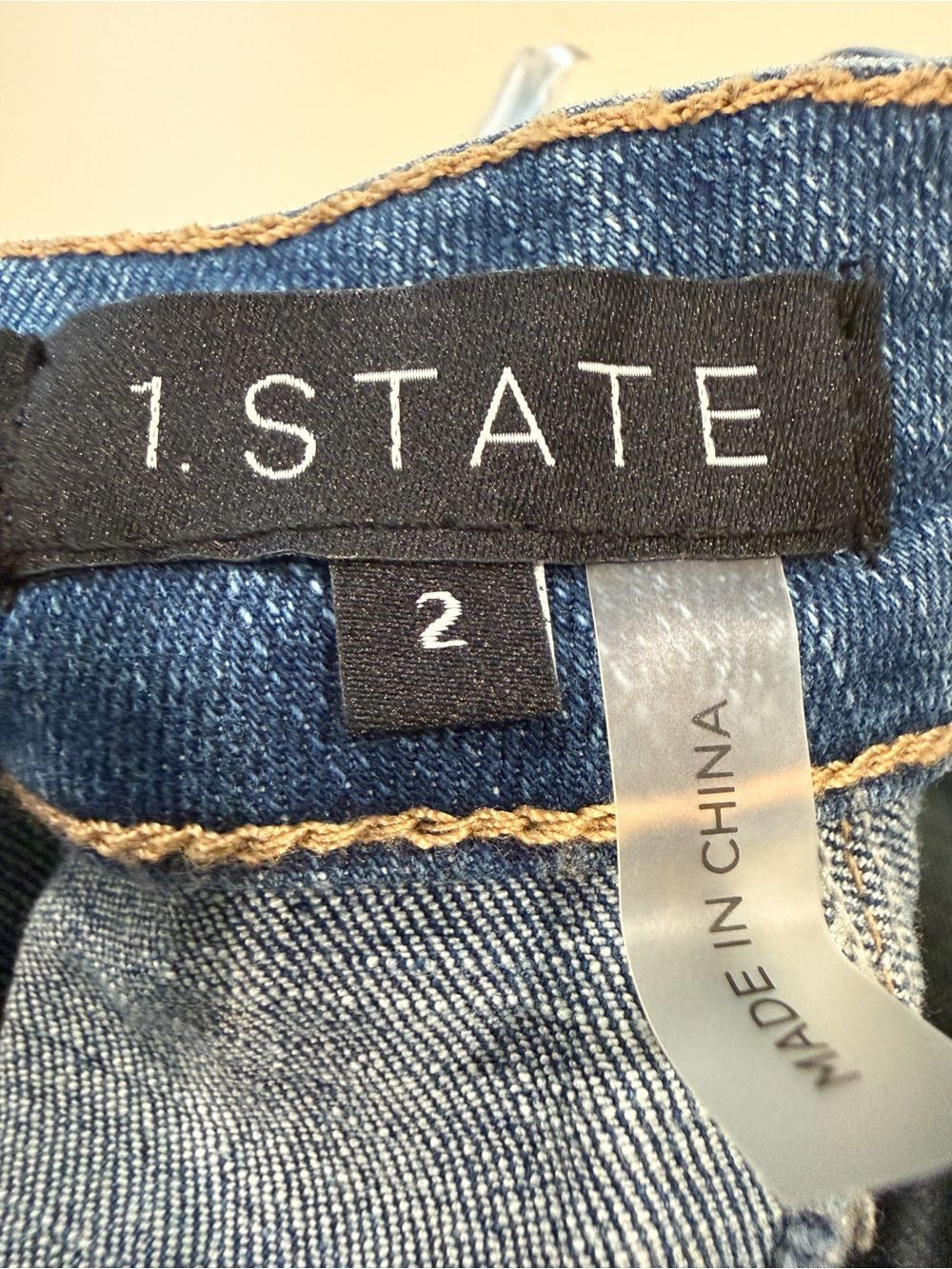 1.STATE A-Line Denim Maxi Skirt Paneled Back Zip Medium Wash Blue 2 NEW - Picture 10 of 11